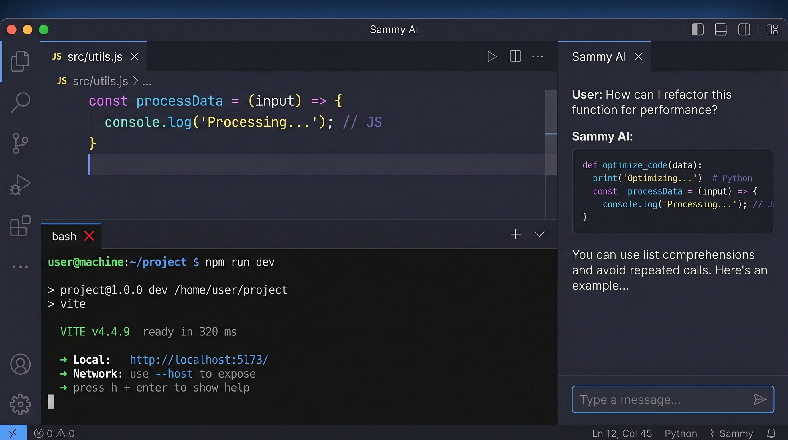 Sammy integrated terminal